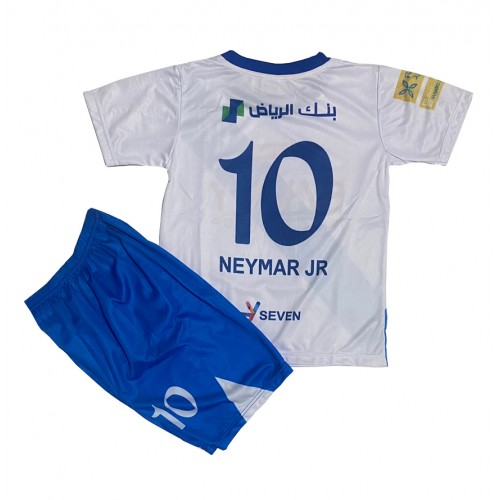 Fotballdrakt Barn Al-Hilal Neymar Jr #10 Bortedraktsett 2024-25 Kortermet (+ Korte bukser)